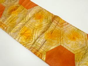 アンティーク　亀甲に花模様織り出し袋帯（材料）